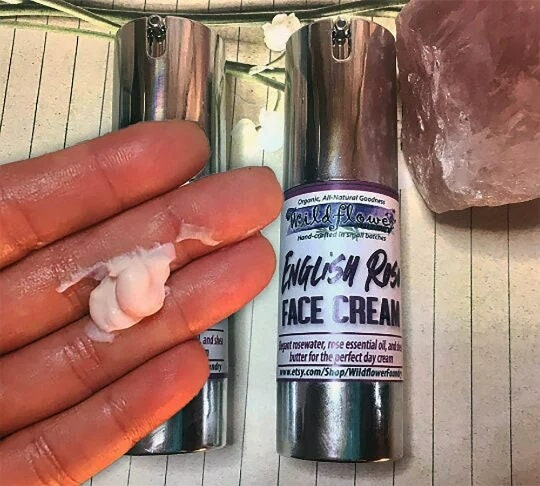 Rosé Face Cream • Anti-Aging Moisturizer w/Collagen Peptides, Silk & SPF Option | Organic Vegan Moisturizer • Natural Clean Skincare