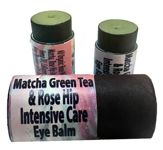 Matcha-Rose Anti-Aging Eye Balm • Moisturizer for Puffy Eyes, Wrinkles | Organic Zero-Waste | Natural Clean Skincare