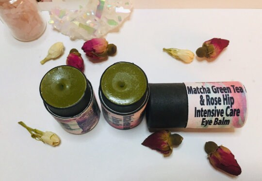 Matcha-Rose Anti-Aging Eye Balm • Moisturizer for Puffy Eyes, Wrinkles | Organic Zero-Waste | Natural Clean Skincare