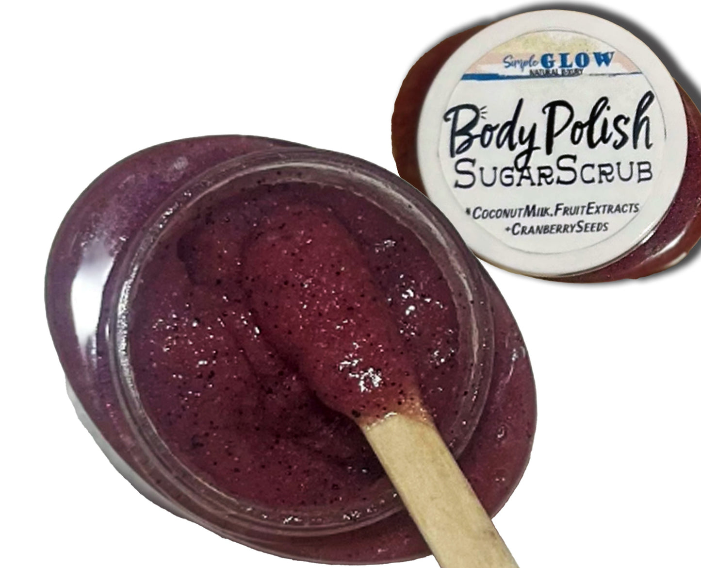 Glow BodyPolish • Exfoliating Sugar Scrub | Fruit Extracts, Fruit Acids, Coconut | Cleanse, Exfoliate, Moisturize | Organic Natural Skincare