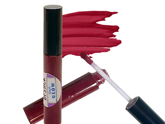 CherryRed Liquid Lipstick • Highly Pigmented Natural True Red Gel LipTint | Pore-Friendly Clean Makeup • Organic, Non-Toxic, Vegan Lipstick